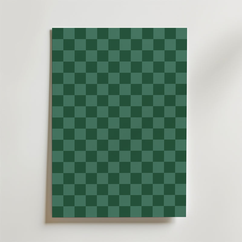 Green Checkerboard Poster
