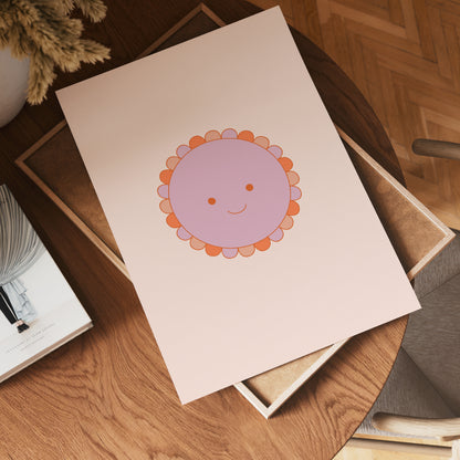 Smiling Sunflower Face Poster