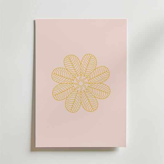 Golden Bloom on Blush Poster