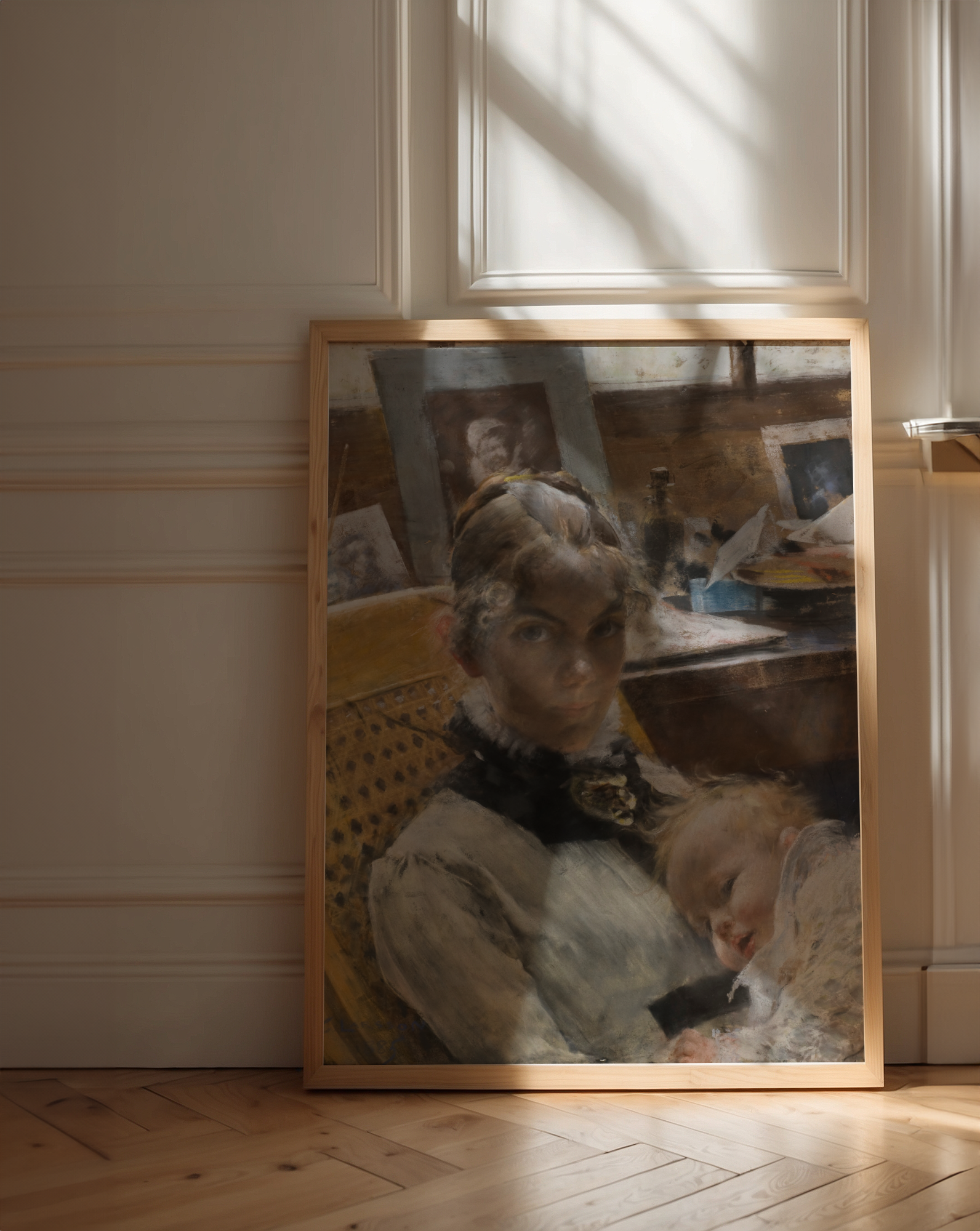 Carl Larsson Wife and their Daughter Poster