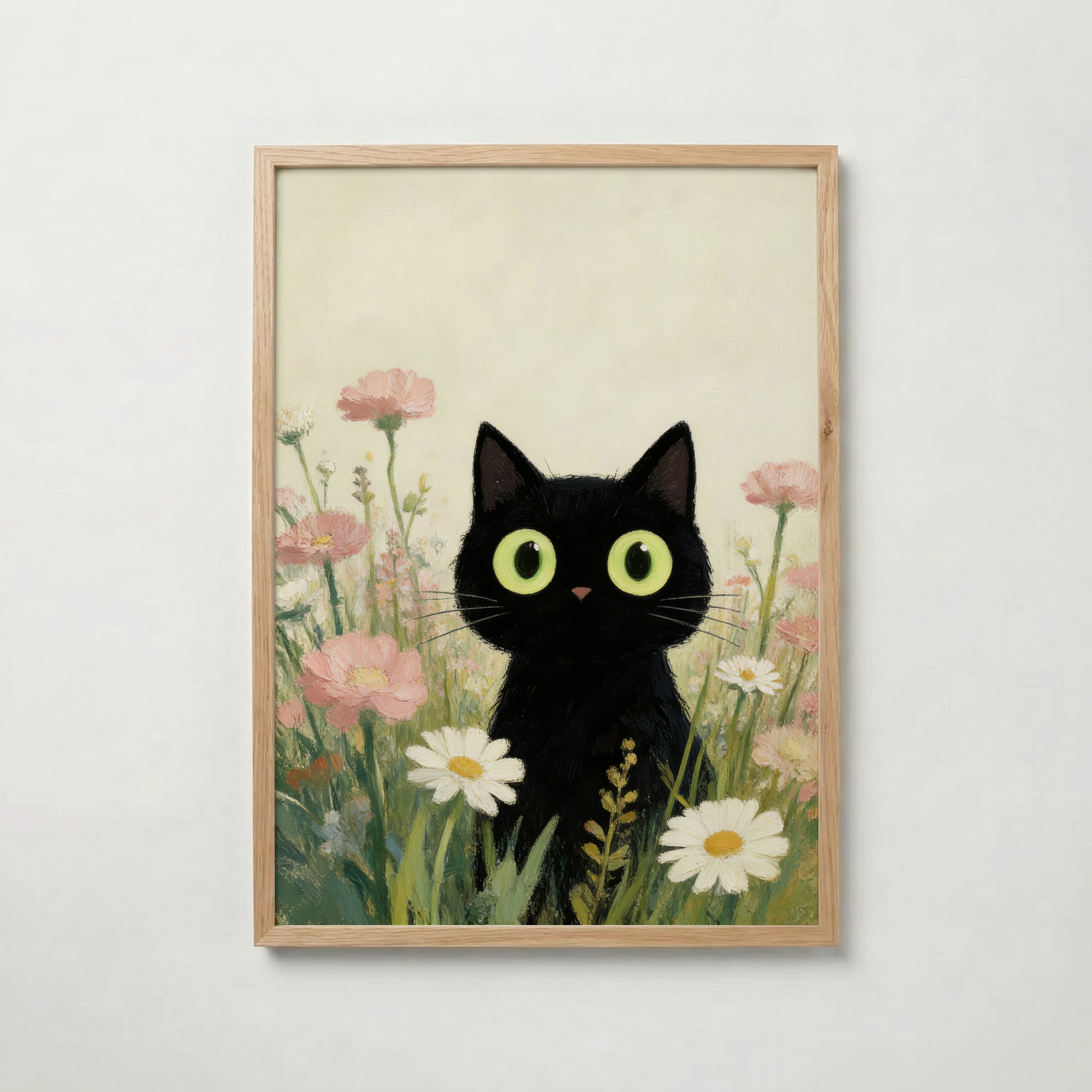 Curious Meadow Cat Poster