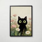 Curious Meadow Cat Poster