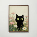 Curious Meadow Cat Poster