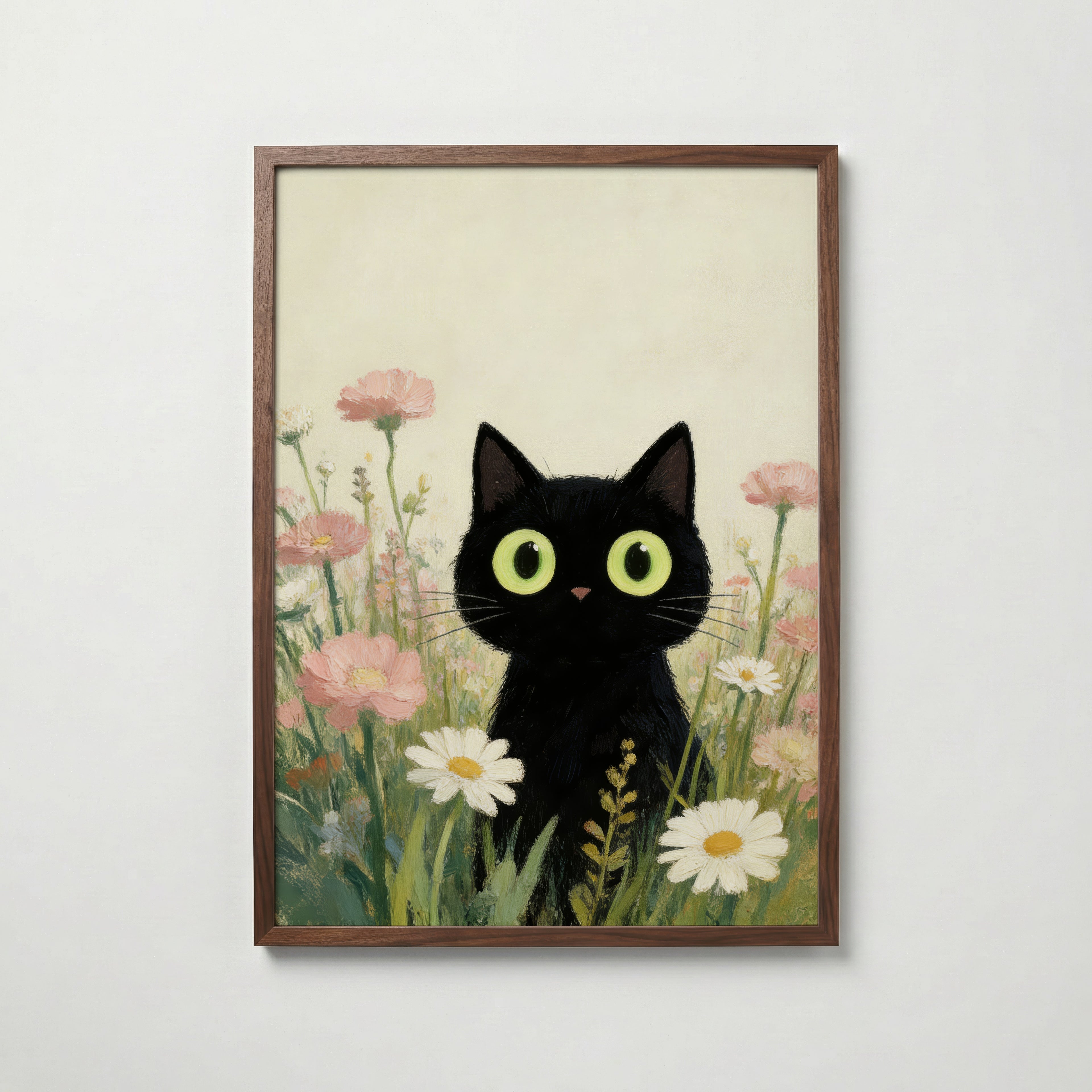 Curious Meadow Cat Poster