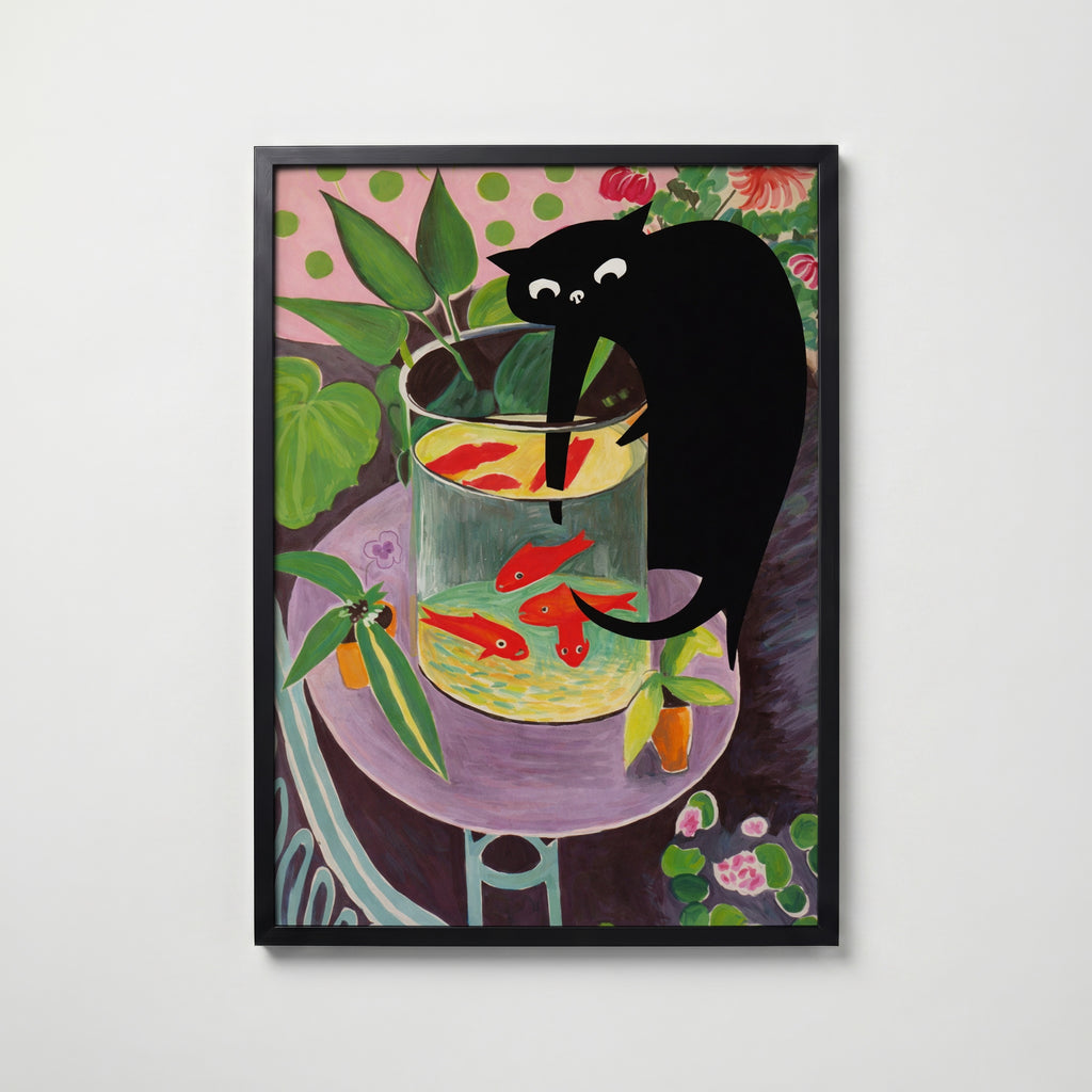 Curious Paws Aquarium Poster