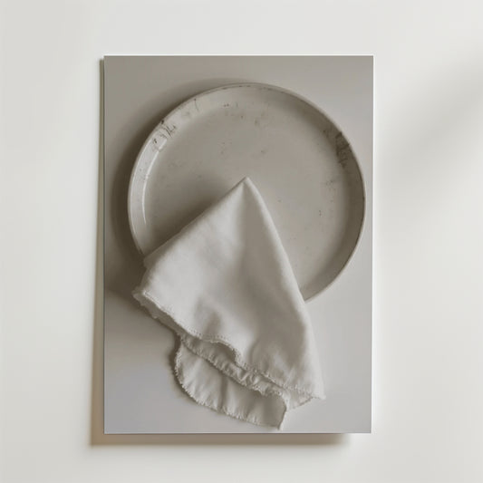 White linen dinner napkin Poster
