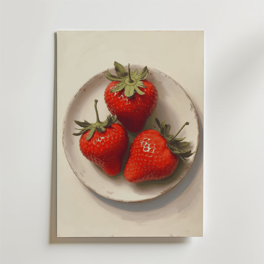 Fresh organic strawberries Poster