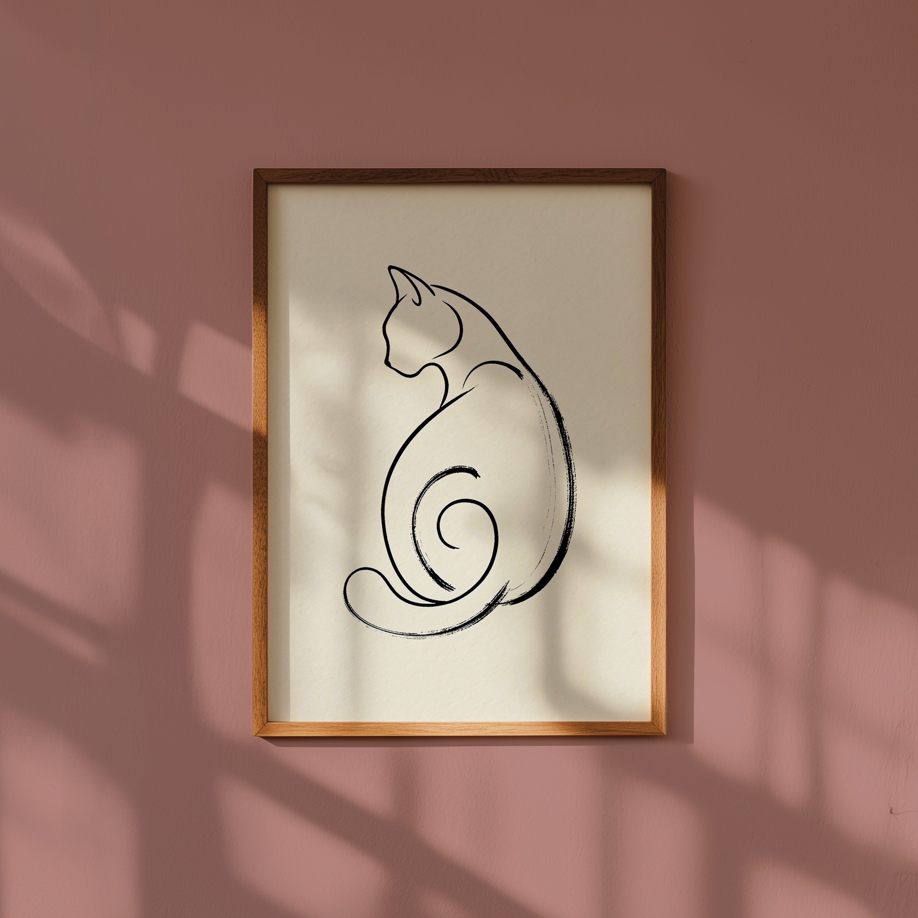 Feline Curl Poster i rumskomposition med ekram