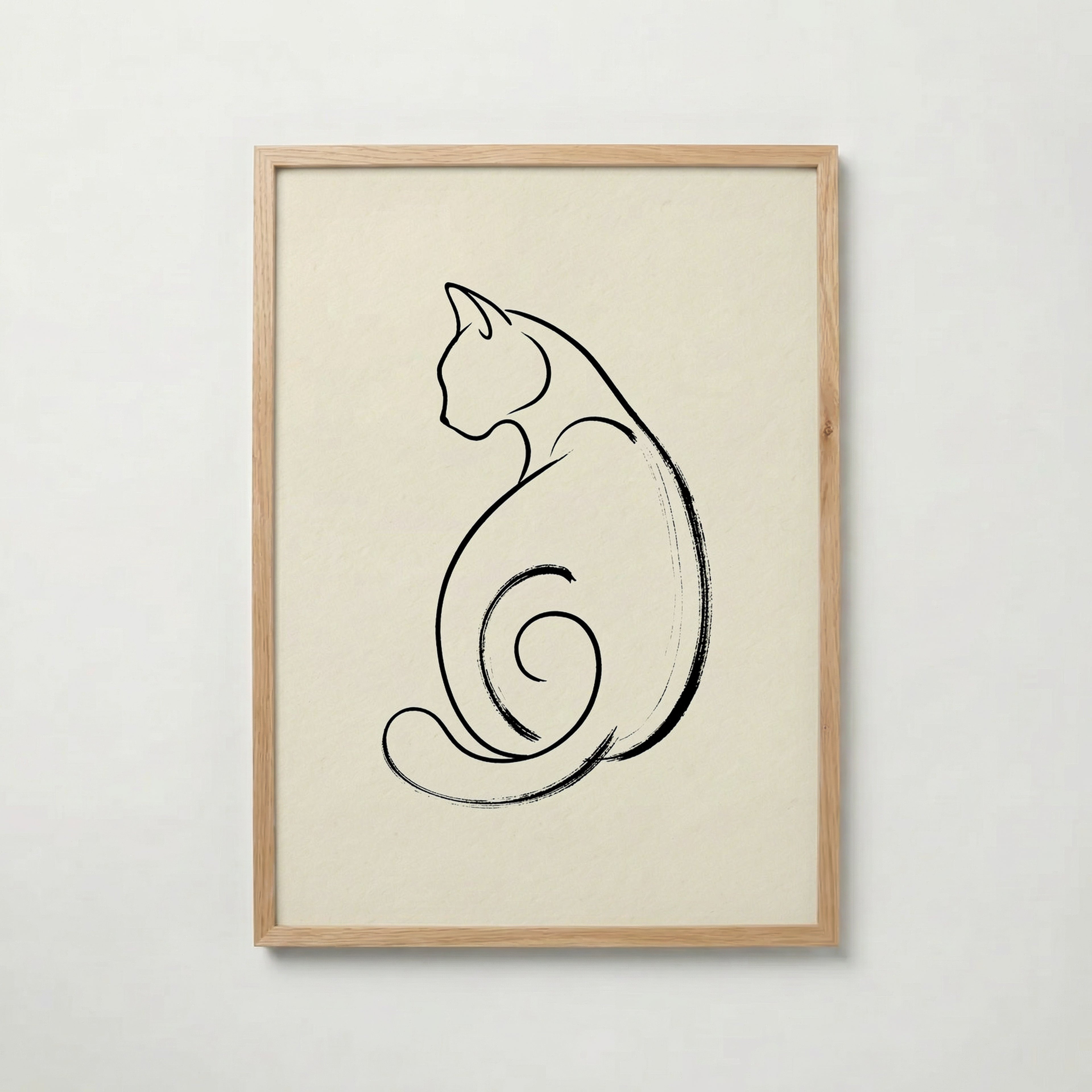 Feline Curl Poster med ekram