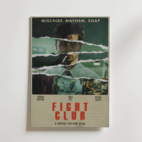 Fight Club – stilfullt konsttryck från Bozetto, tryckt på matt finpapper i hög tryckkvalitet
