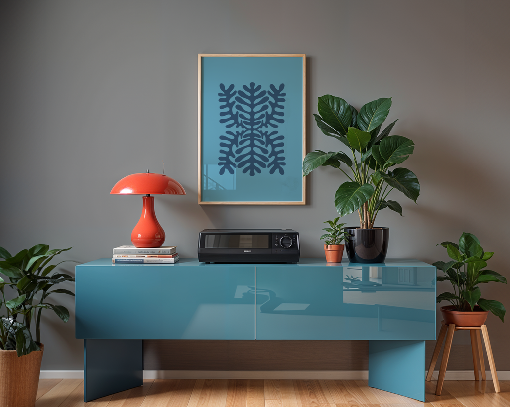 Deep Blue Symmetry Poster