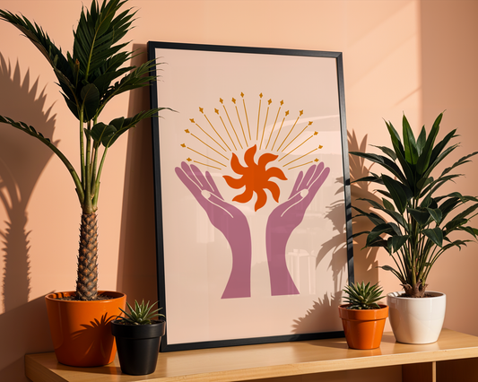 Celestial Bloom Hands Poster