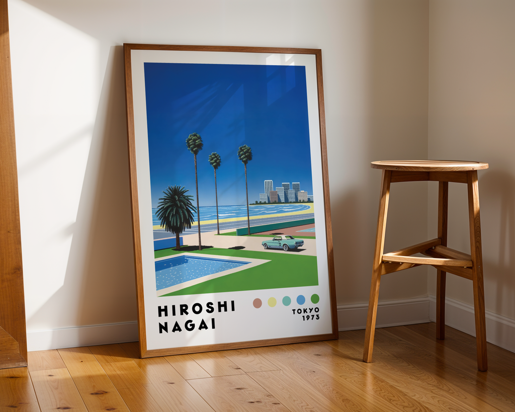 Hiroshi Nagai Coastal City Drive Poster