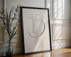 Soft Abstract Line Portrait Poster