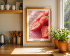 Wet Strawberries Poster