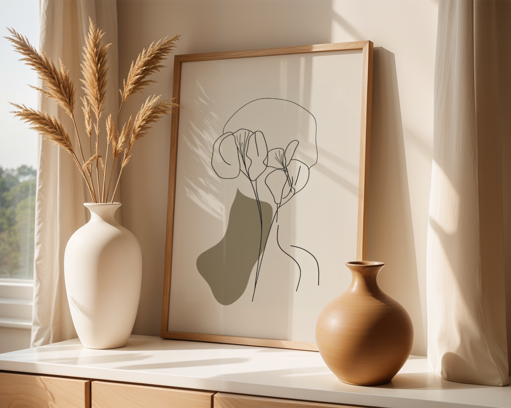 Floral Face Silhouette Poster