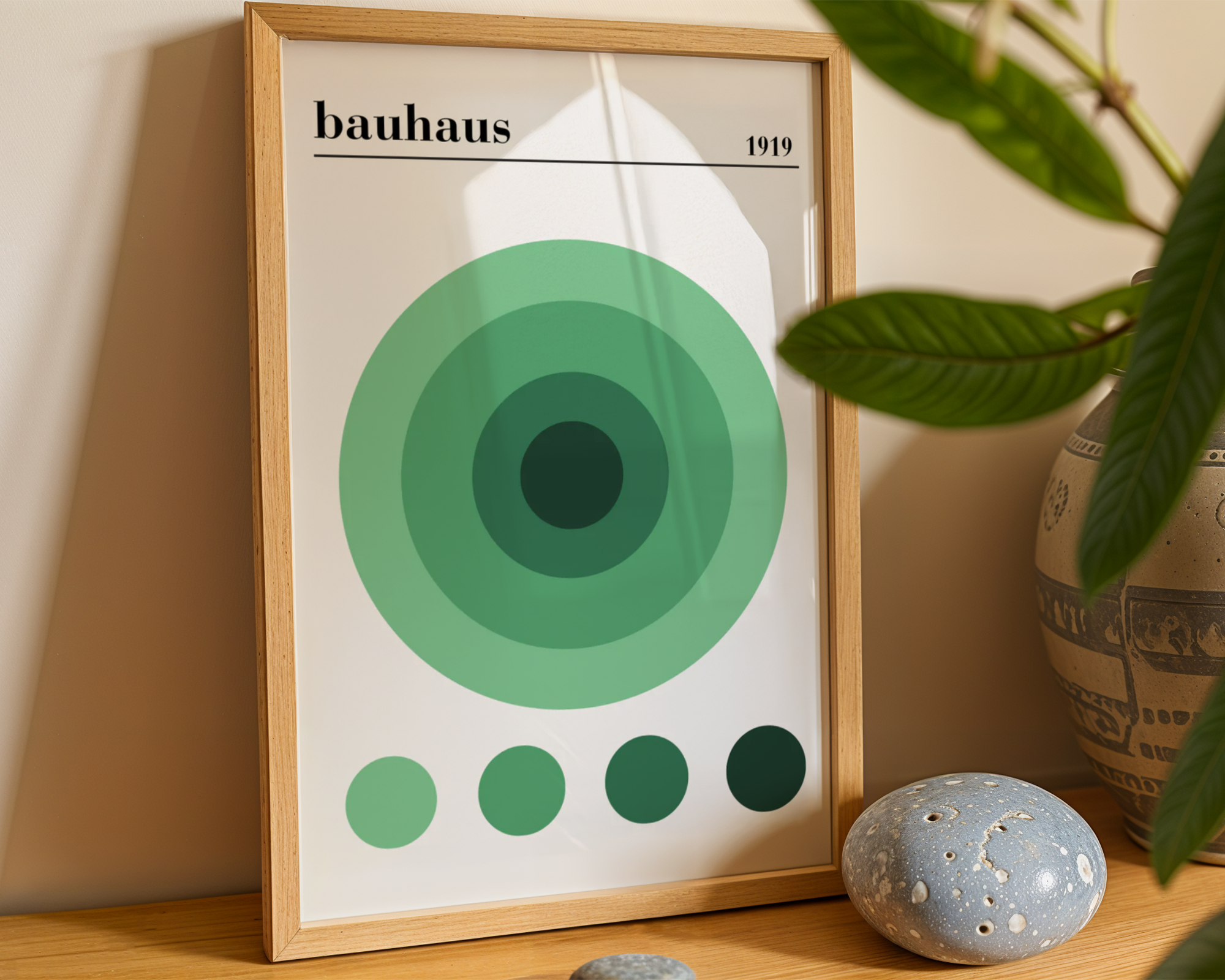Bauhaus Green Circles Poster