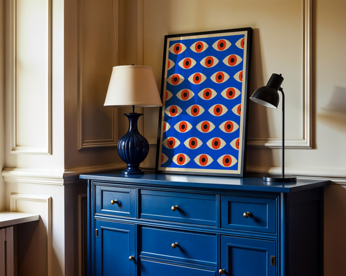 Bauhaus Pattern Eyes Poster