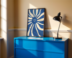 Abstract blue and white sun Poster