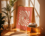 Peach Spiral Flow Poster
