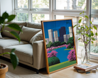 City Park Illustration Hiroshi Poster