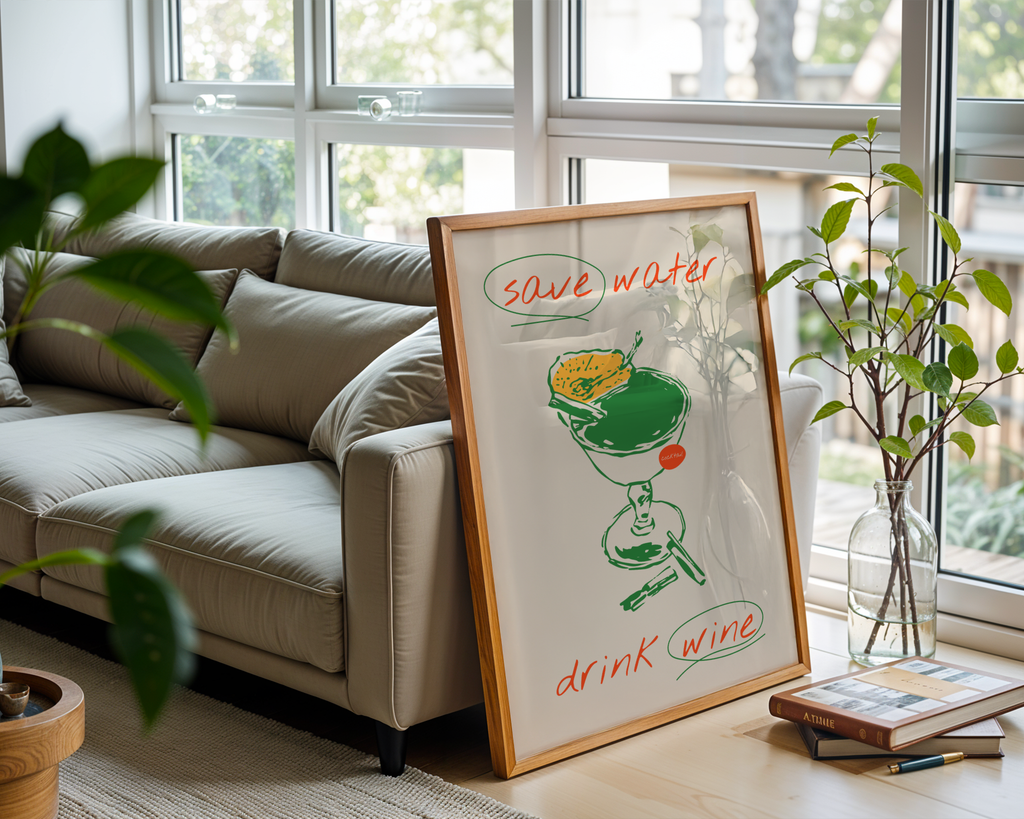 Save Water Drink Wine Poster