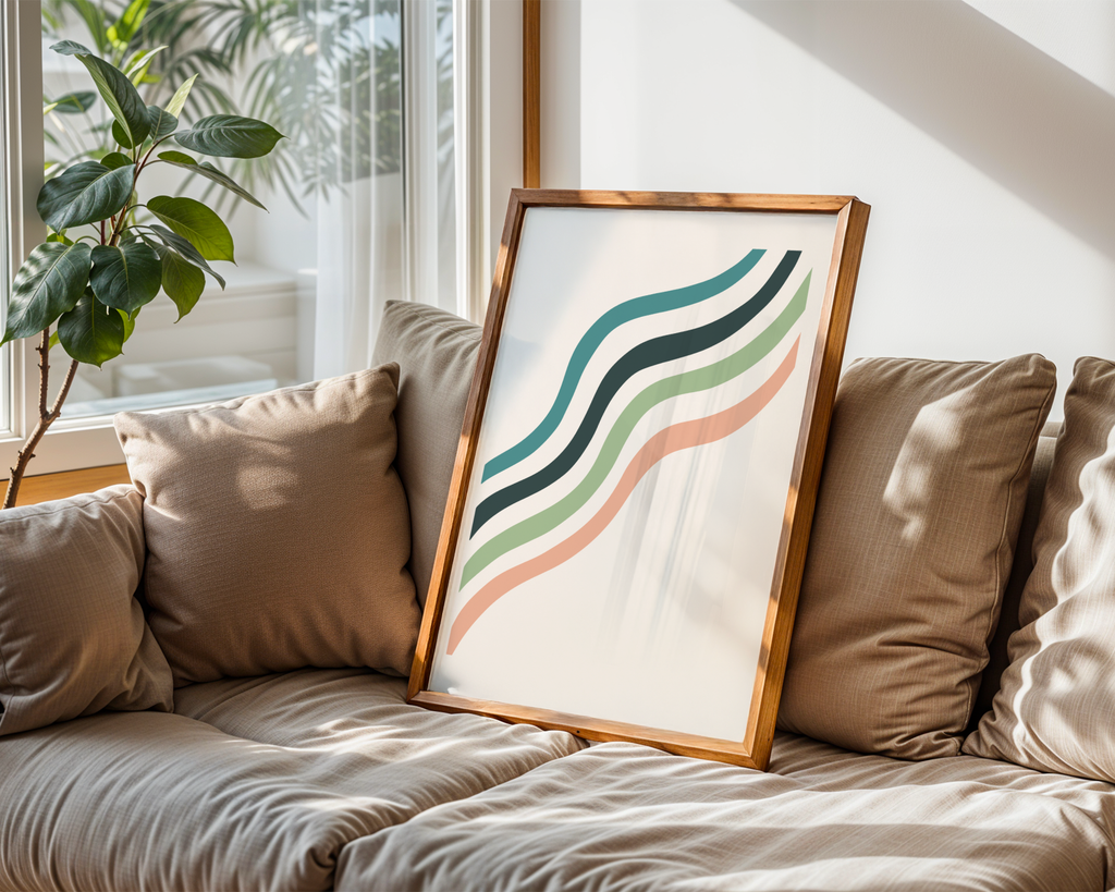Wavy Minimal Lines Poster