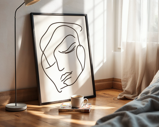 Bold Line Art Face Poster