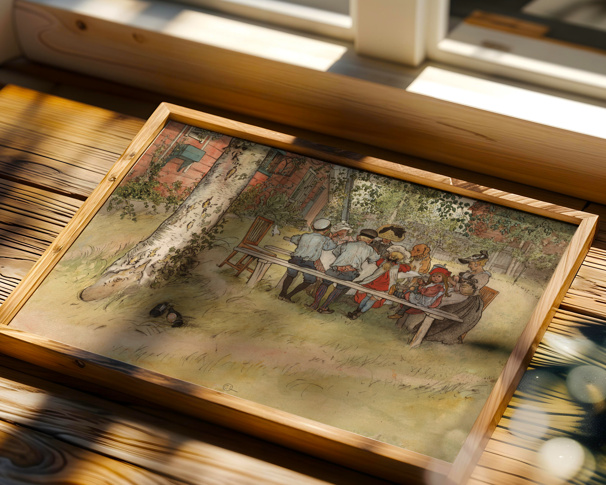 Carl Larsson Breakfast under the Big Birch Poster