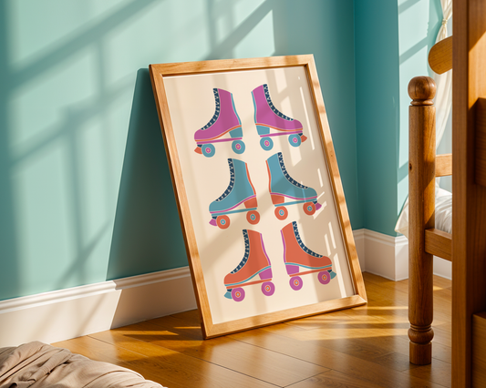 Retro Roller Skates Poster