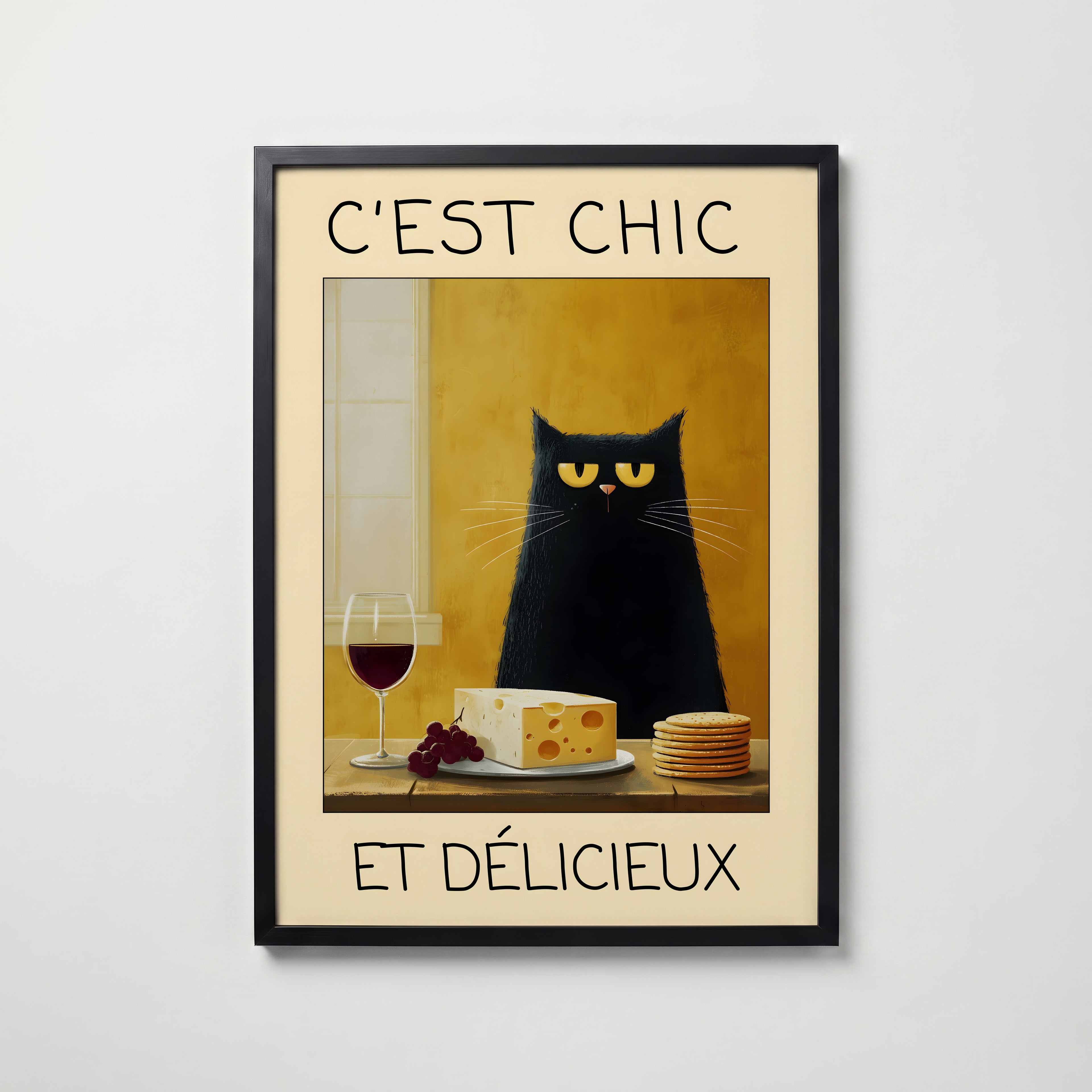 French Gourmet Cat Poster