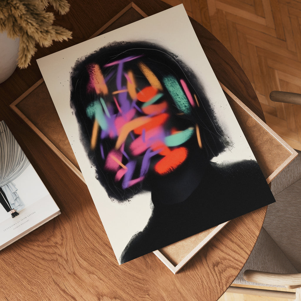 Glitch Persona Portrait Poster – poster väggdekoration
