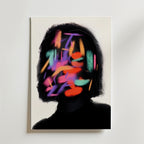 Glitch Persona Portrait Poster – En djärv porträttposter i pixel- och glitchstil som utforskar identitet i den digitala