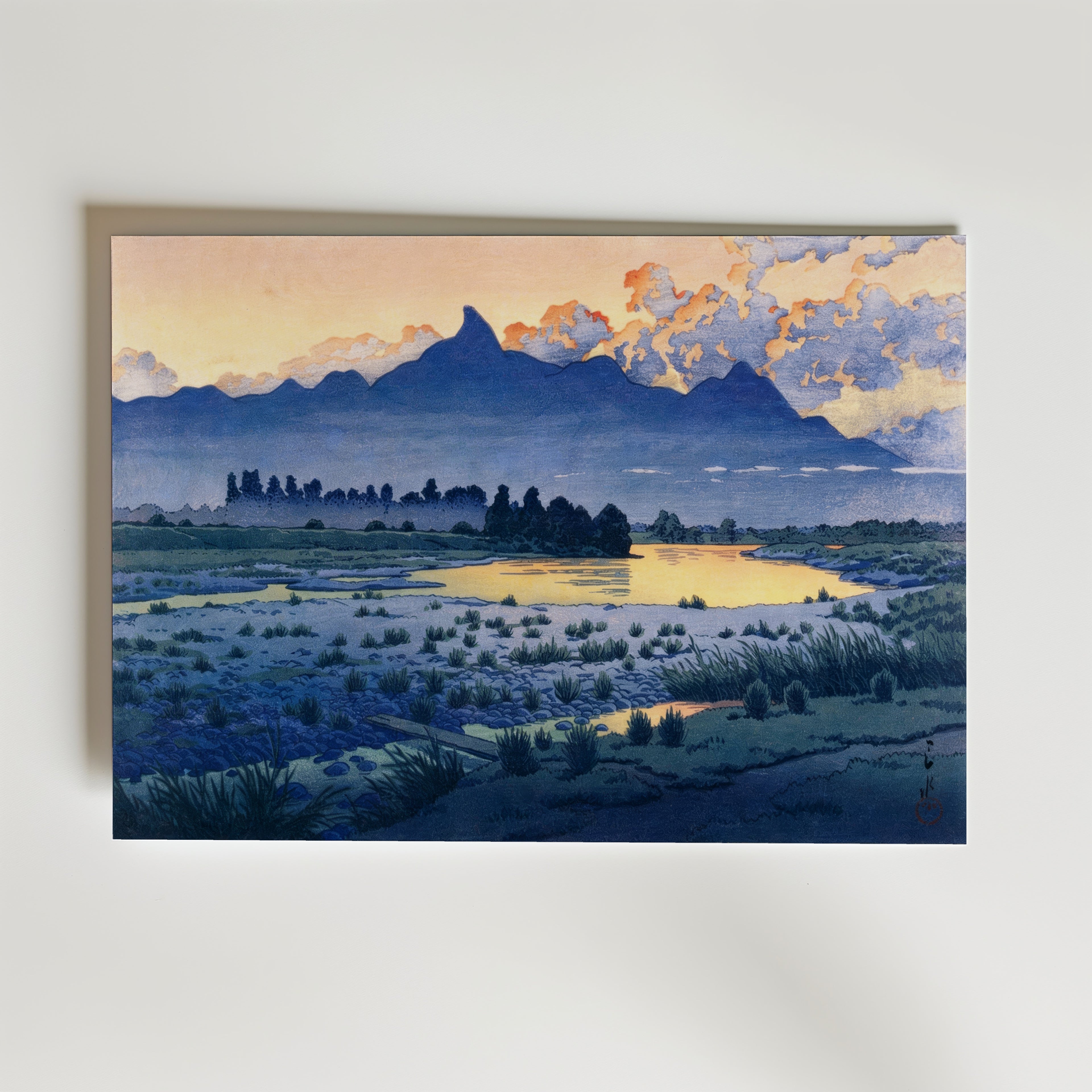 Shikishima Riverbank Hasui Kawase Poster affisch – poster till väggdekoration – köp online hos Bozetto