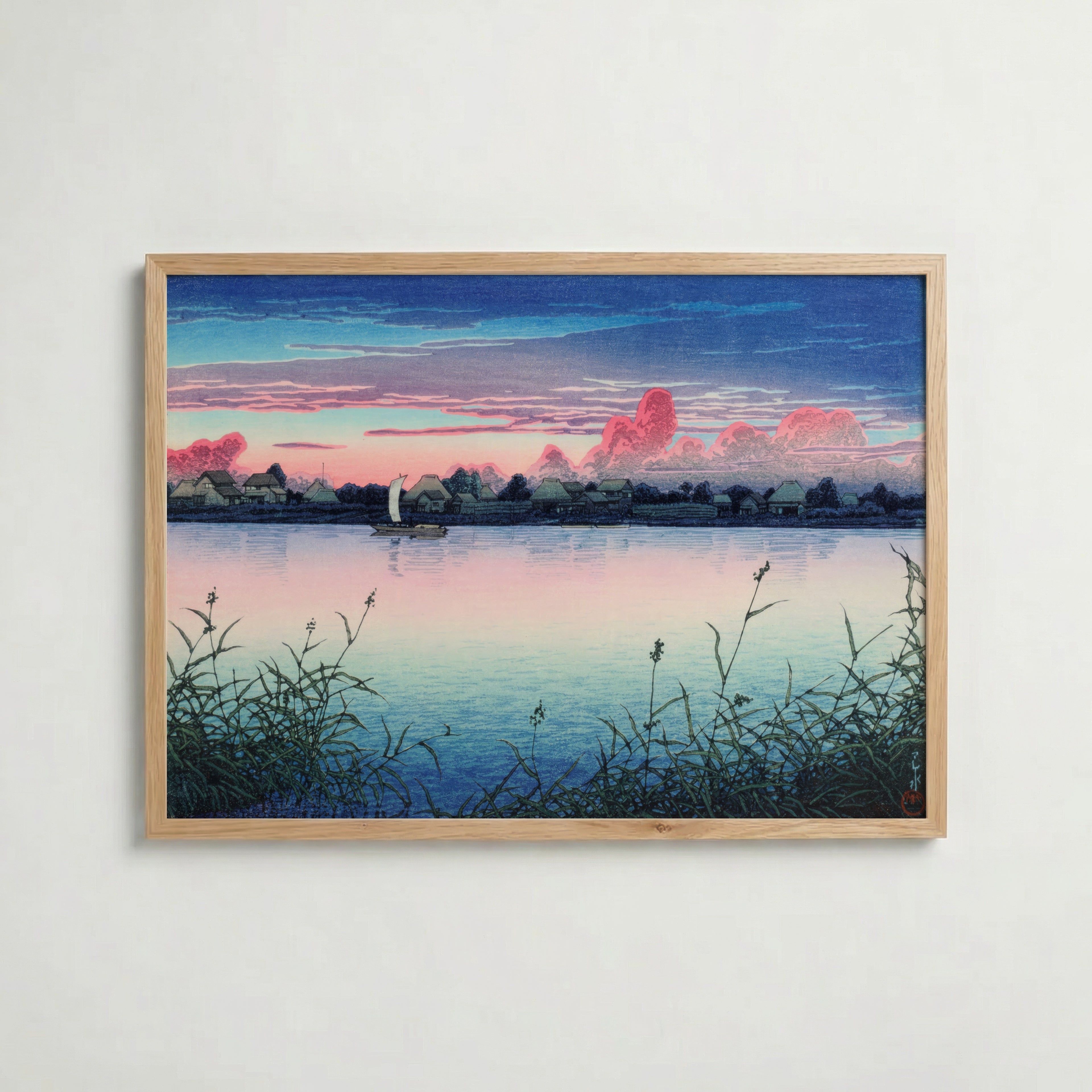 Uraysau in Early Autumn Hasui Kawase Poster – poster väggdekoration inredning – Affischer hos Bozetto
