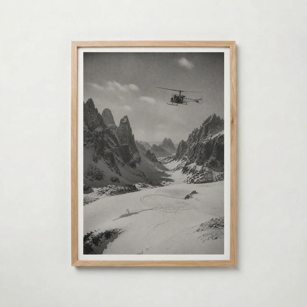 Helicopter Over the Dolomites Poster