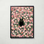 Hidden Cat in Daisy Meadow Poster