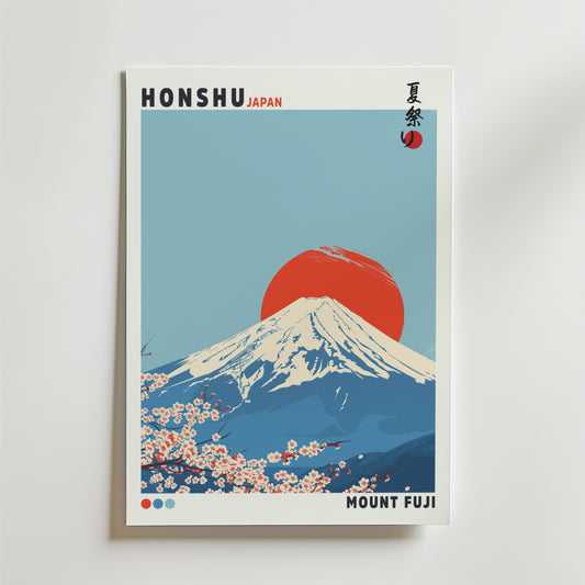 Cherry Blossom Mountain Poster