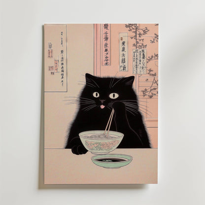 Midnight Cat Ramen Poster
