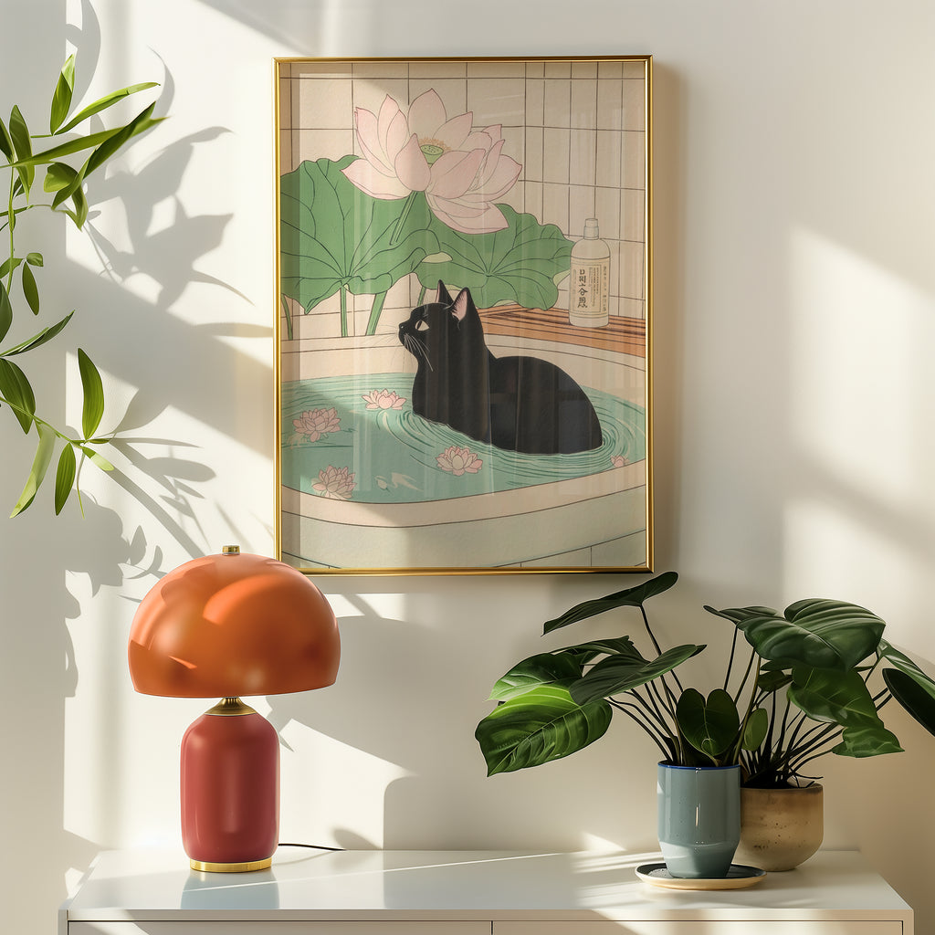 Serene Black Cat Poster