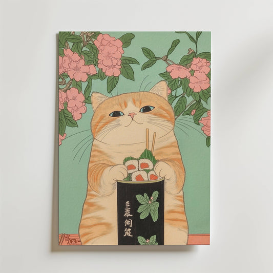Sushi Roll Cat Poster