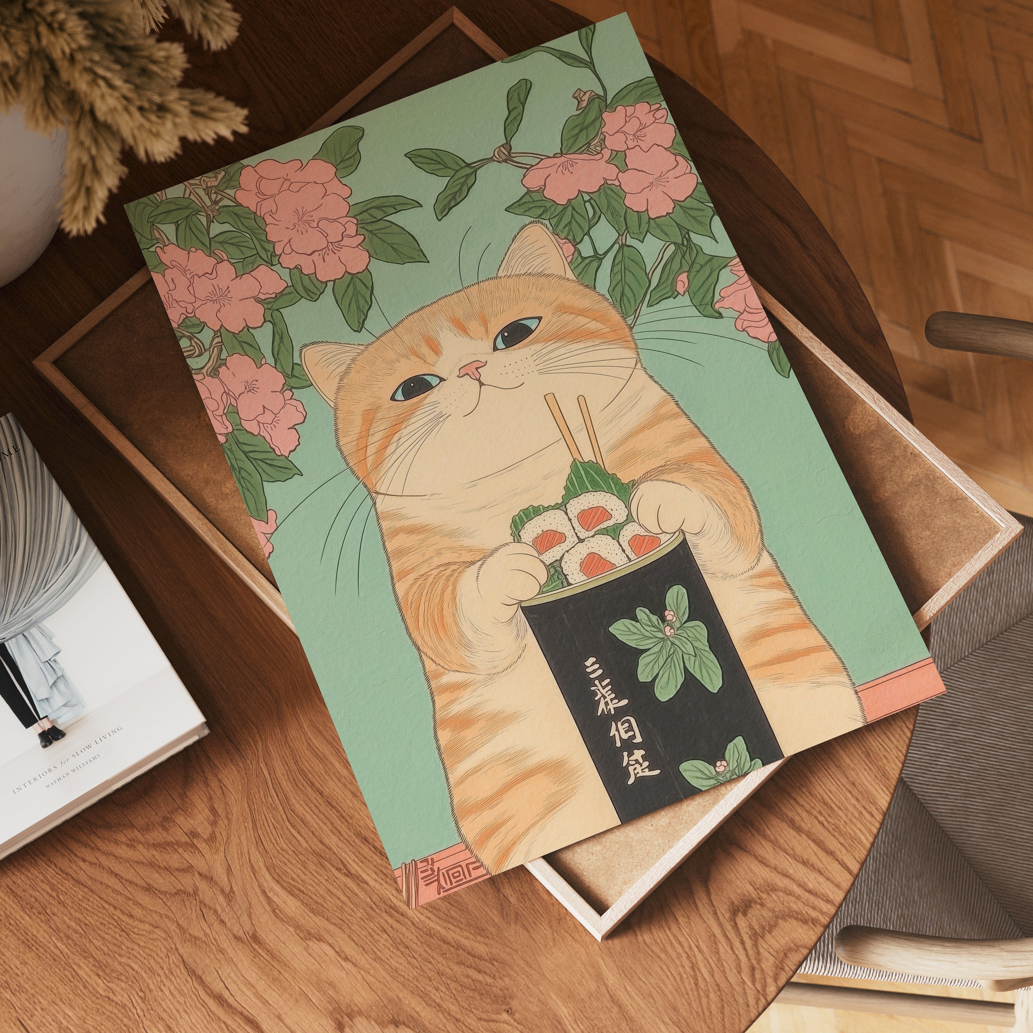 Sushi Roll Cat Poster