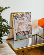 Sakura Sushi Cat Poster