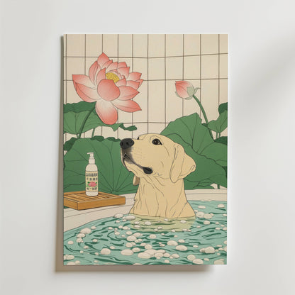 Lotus Bath Dog Poster