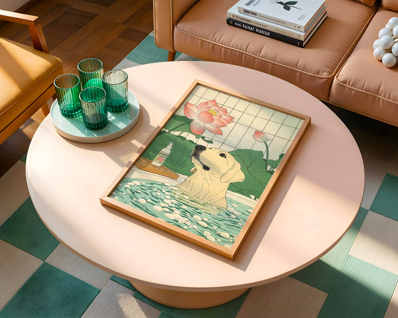 Lotus Bath Dog Poster
