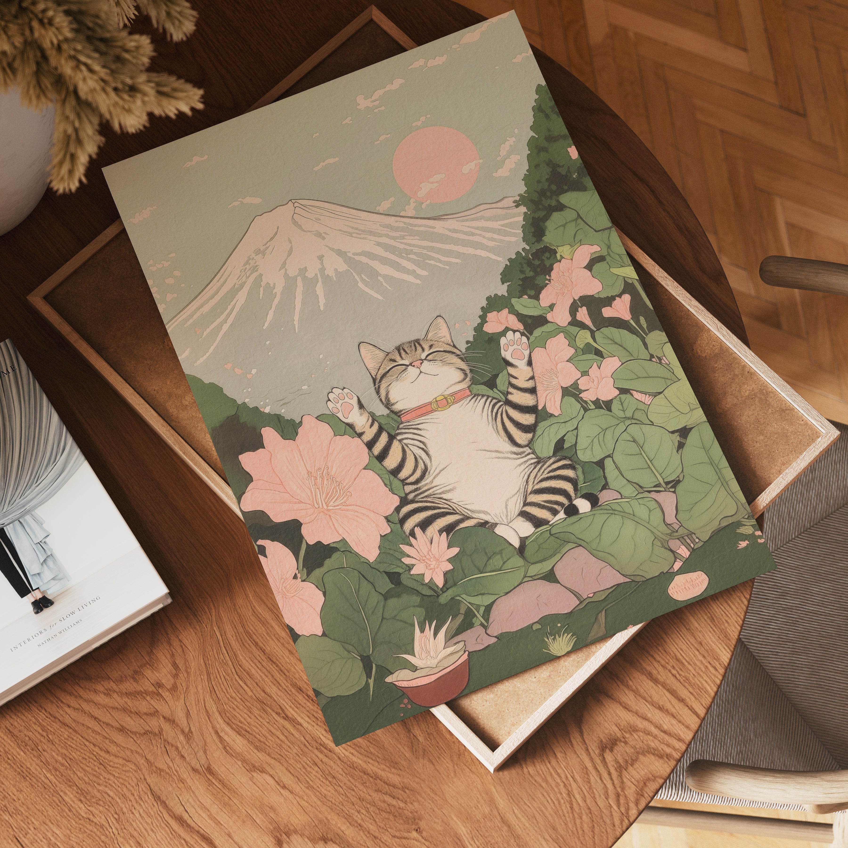 Cat Under Mount Fuji Poster