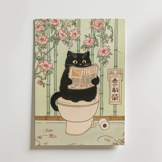 Cat Reading Time Poster