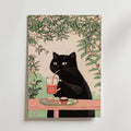 Afternoon Tea Cat Poster