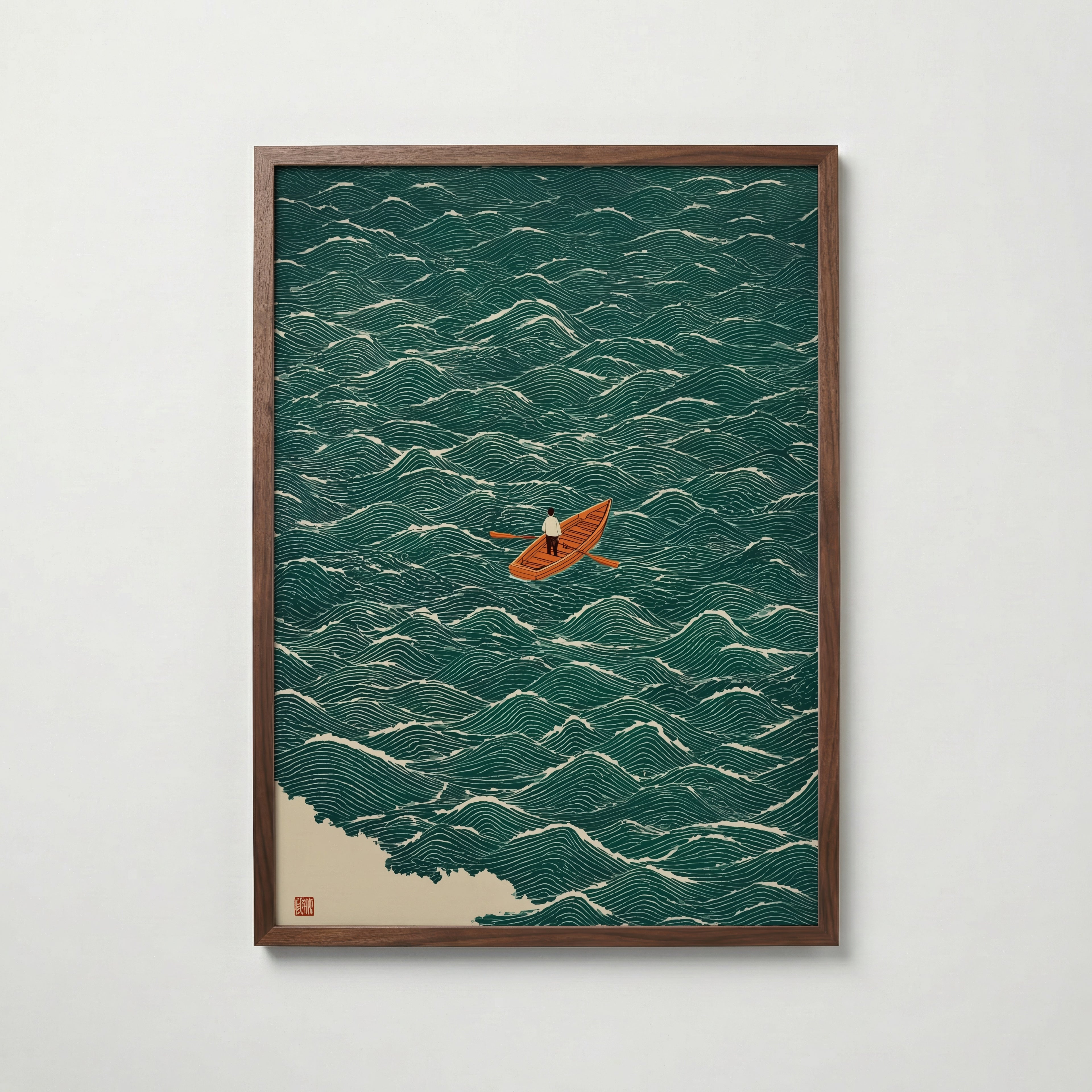 Japandi Boat Poster – modern väggdekoration – köp poster online Bozetto