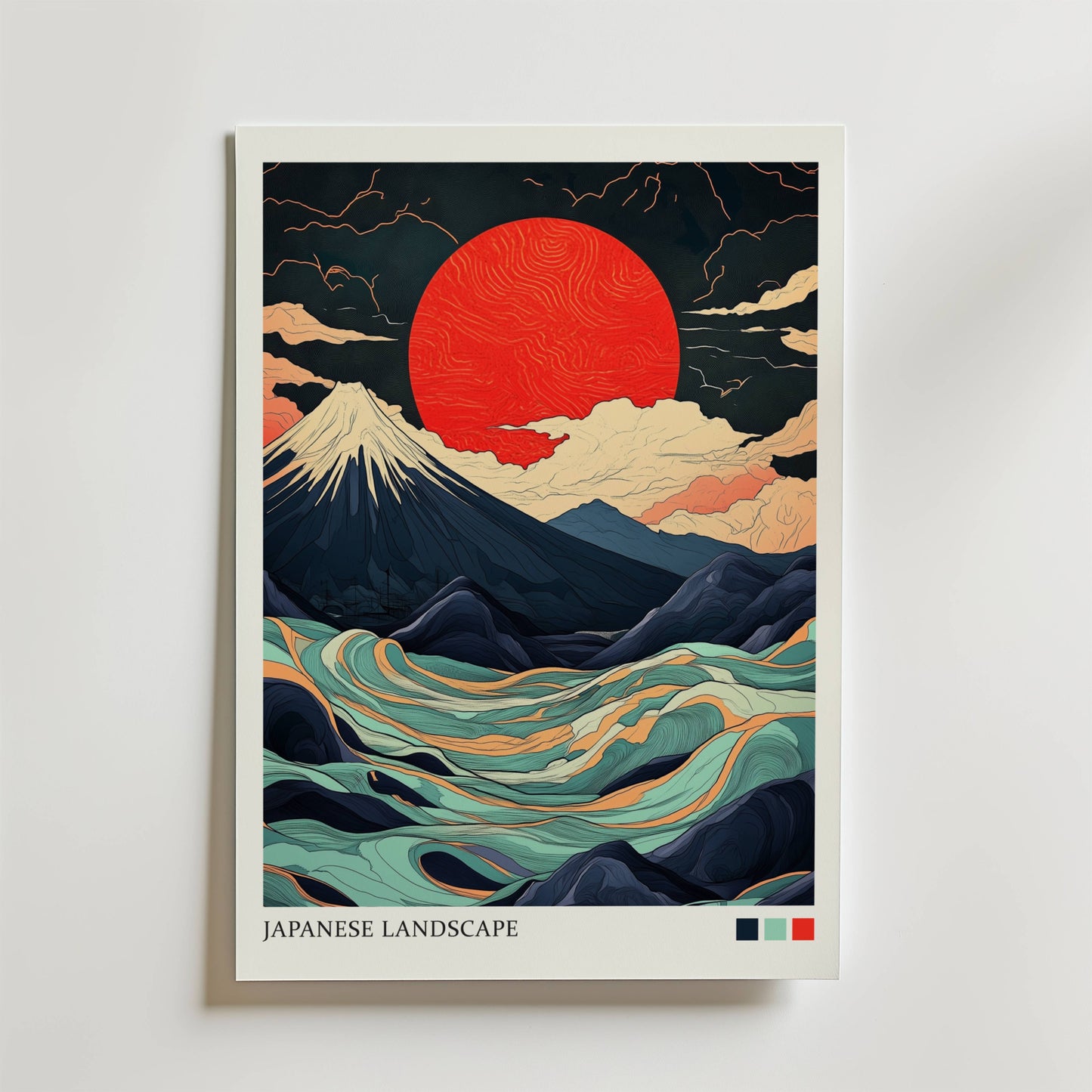 Japanese Landscape Abstract Poster